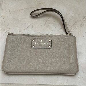 Kate Spade Beige Leather Wristlet
